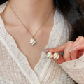 French Vintage Copper Zircon Enamel Oval Heart Stud Earrings Necklace Jewelry Set For Women view 4