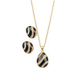 French Vintage Copper Zircon Enamel Oval Heart Stud Earrings Necklace Jewelry Set For Women view 5