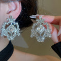 Light Luxury Rhinestone Crystal Teardrop Alloy Ear Clip Necklace Jewelry Set for Women view 4