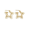 Copper Double Layer Star Heart Stud Earrings Minimalist Daily Commuter Versatile Jewelry view 5