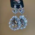 Copper Teardrop Stud Earrings With Rhinestone Palace Style Luxury Statement Design For Women view 3