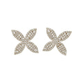 Copper Rhinestone Flower Stud Earrings Light Luxury Statement Floral Jewelry view 5