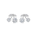 Copper Cherry Stud Earrings With Enamel Drip And Zircon, Elegant Light Luxury Fruit Jewelry view 5