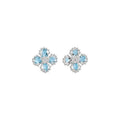 Elegant Copper Zircon Flower Rhombus Stud Earrings With Silver Posts, Dainty Luxury Style view 5
