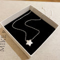 Korean Style Zircon Star Copper Necklace For Women Minimalist Old Money Clavicle Chain view 2