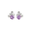 Copper Silver Needle Zircon Flower Pearl Stud Earrings For Women Sweet OL Fashion Jewelry view 5
