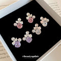 Copper Silver Needle Zircon Flower Pearl Stud Earrings For Women Sweet OL Fashion Jewelry view 3