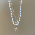 Iron Conch Shell Starfish Necklace Elegant Summer Island Vacation Collarbone Jewelry view 2