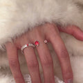Cartoon Enamel Star Strawberry Open Ring For Women view 1