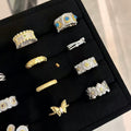 Vintage Style Textured Zircon Open Ring For Women view 4