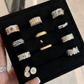 Vintage Style Textured Zircon Open Ring For Women view 2