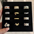 Vintage Style Textured Zircon Open Ring For Women view 1