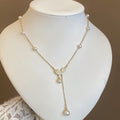 18K Real Gold Plated Zircon Leaf Faux Pearl Necklace For Women Elegant Light Luxury Collarbone Chain view 2