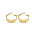 18K Gold Plated Copper Wrinkle Round Hoop Earrings With Silver Posts, Luxury European Style view 5