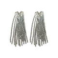 Firework Crystal Long Tassel Drop Earrings With Silver Needle, Geometric European Style Women's Jewelry view 5