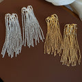 Firework Crystal Long Tassel Drop Earrings With Silver Needle, Geometric European Style Women's Jewelry view 2