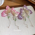 Vacation Style Embroidered Butterfly Zircon Faux Pearl Stud Earrings With Silver Posts view 4