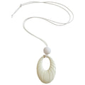 Macaron Color Acrylic Oval Geometric Pendant Sweater Necklace Old Money Style Collarbone Chain view 5