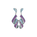 Luxury Copper Zircon Geometric Pleated Stud Earrings For Bridal Banquet Statement Jewelry view 5