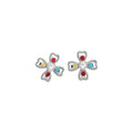 Light Luxury Rhinestone Cross Flower Bracelet Earrings Jewelry Set For Women view 5