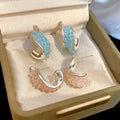 Light Luxury Artificial Crystal Twisted Round Geometric Stud Earrings With Silver Posts view 3