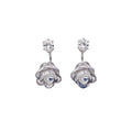 White Resin Flower Zircon Stud Earrings With Silver Posts Korean Sweet Fresh Style view 5