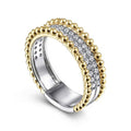 Gold Edge Metal Two Tone Ring For Women, Fashion Elegant Daily Matching Finger Jewelry view 2