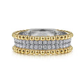 Gold Edge Metal Two Tone Ring For Women, Fashion Elegant Daily Matching Finger Jewelry view 1
