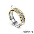 Gold Edge Metal Two Tone Ring For Women, Fashion Elegant Daily Matching Finger Jewelry view 4