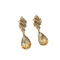 Vintage Alloy Waterdrop Rhinestone Drop Earrings With Silver Needle Palace Style view 5