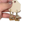 Light Luxury Copper Zircon Flower Square Hoop Earrings For Women Daily Minimalist Jewelry view 5