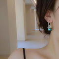 Light Luxury Copper Zircon Flower Square Hoop Earrings For Women Daily Minimalist Jewelry view 4
