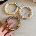 Vintage Acrylic Leopard Print Round Geometric Bangle European And American Style Fashion Jewelry view 4