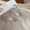 Minimalist Korean C-Shaped Resin Teardrop Stud Earrings With Silver Pins view 1
