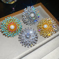 18K Gold Plated Zircon Flower Faux Pearl Brooch Vintage Luxury Fashion Pin For Women view 4