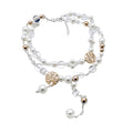 French Crystal Beaded Double Layer Faux Pearl Necklace Vintage Old Money Geometric Collarbone Jewelry view 5