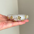 European American Style Painted Metal Wrinkled Flower Bangle Light Luxury Fashion Bracelet view 2