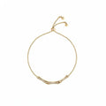 18K Gold Plated Copper Zircon Bamboo Segment Bangle Minimalist Geometric Bracelet For Women view 5