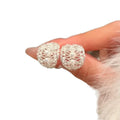 Korean Ballet Style Faux Pearl Stud Earrings With Zircon Hollow Oval Geometric Design view 5