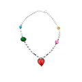 Bohemian Faux Pearl Crystal Beaded Heart Pendant Necklace For Beach Vacation Women view 5