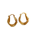 French Minimalist Copper Zircon Hollow Geometric Twist Circle Earrings For Women view 5
