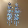 Alloy Rhinestone Geometric Hollow Heart Drop Earrings, European Court Style Statement Jewelry view 4