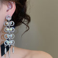Alloy Rhinestone Geometric Hollow Heart Drop Earrings, European Court Style Statement Jewelry view 3