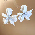 European Style Painted Flower Stud Earrings Iron Statement Floral Light Luxury Fashion Jewelry view 4
