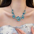 Vintage European Court Style Round Resin Flower Pendant Necklace, Light Luxury Floral Choker view 1