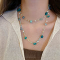 Bohemian Resort Style Agate Crystal Pearl Necklace With Irregular Geometric Pendant For Women view 1