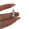 Sparkling Zircon Geometric Starburst Copper Clip-on Earrings, Minimalist No-Piercing Ear Cuffs view 5