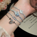 Light Luxury Copper Zircon Swan Round Bangle Minimalist Commuter Fashion Wrist Jewelry view 3
