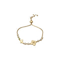 Light Luxury Copper Flower Bangle With Zircon And Cat Eye Stone For Women view 5