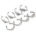 Stainless Steel Double Ball Open Ring Blank With Flat Pad Gemstone Base For DIY Jewelry 6-12mm view 2